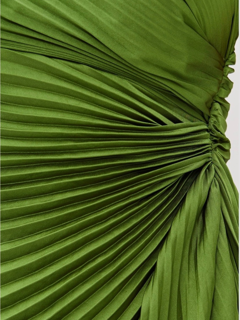 A.L.C. One-Shoulder Green Pleated maxi Evening Dress - Picture 4 of 5